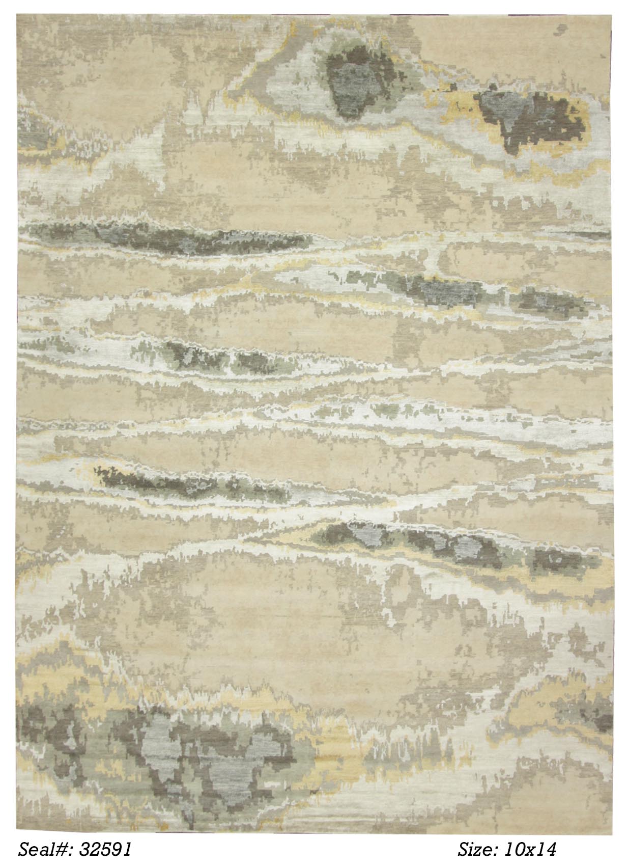 Modern Burnt Gold AV-02 10x14 Hand Knotted Area Rug from India