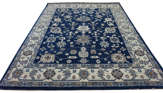 Traditional Blue MC-01 8x10 Hand Knotted Area Rug from India