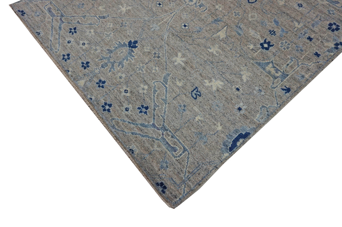 Traditional Grey ALLOVER Oversize Runner Hand Knotted Area Rug from India