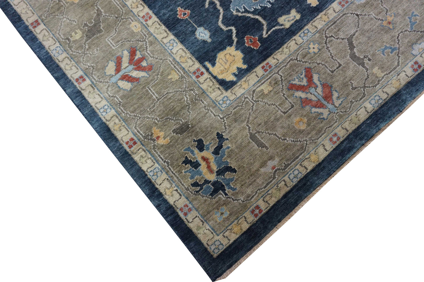 Traditional Navy AT-153 9x12 Hand Made Area Rug from India