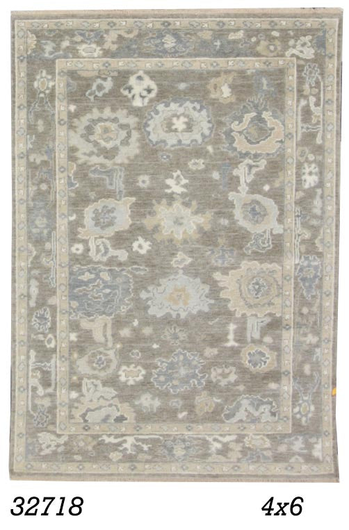 Traditional Brown AT-175 4x6 Hand Made Area Rug from India