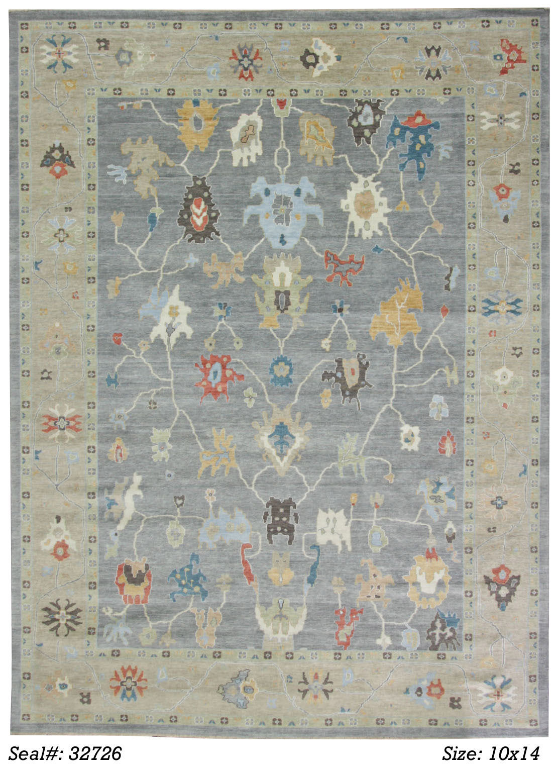 Traditional Blue AT-129 10x14 Hand Knotted Area Rug from India