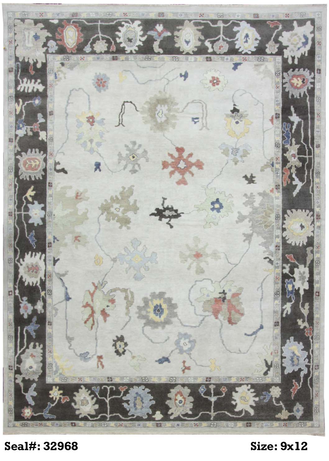 Traditional Silver AT-165 9x12 Hand Knotted Area Rug from India