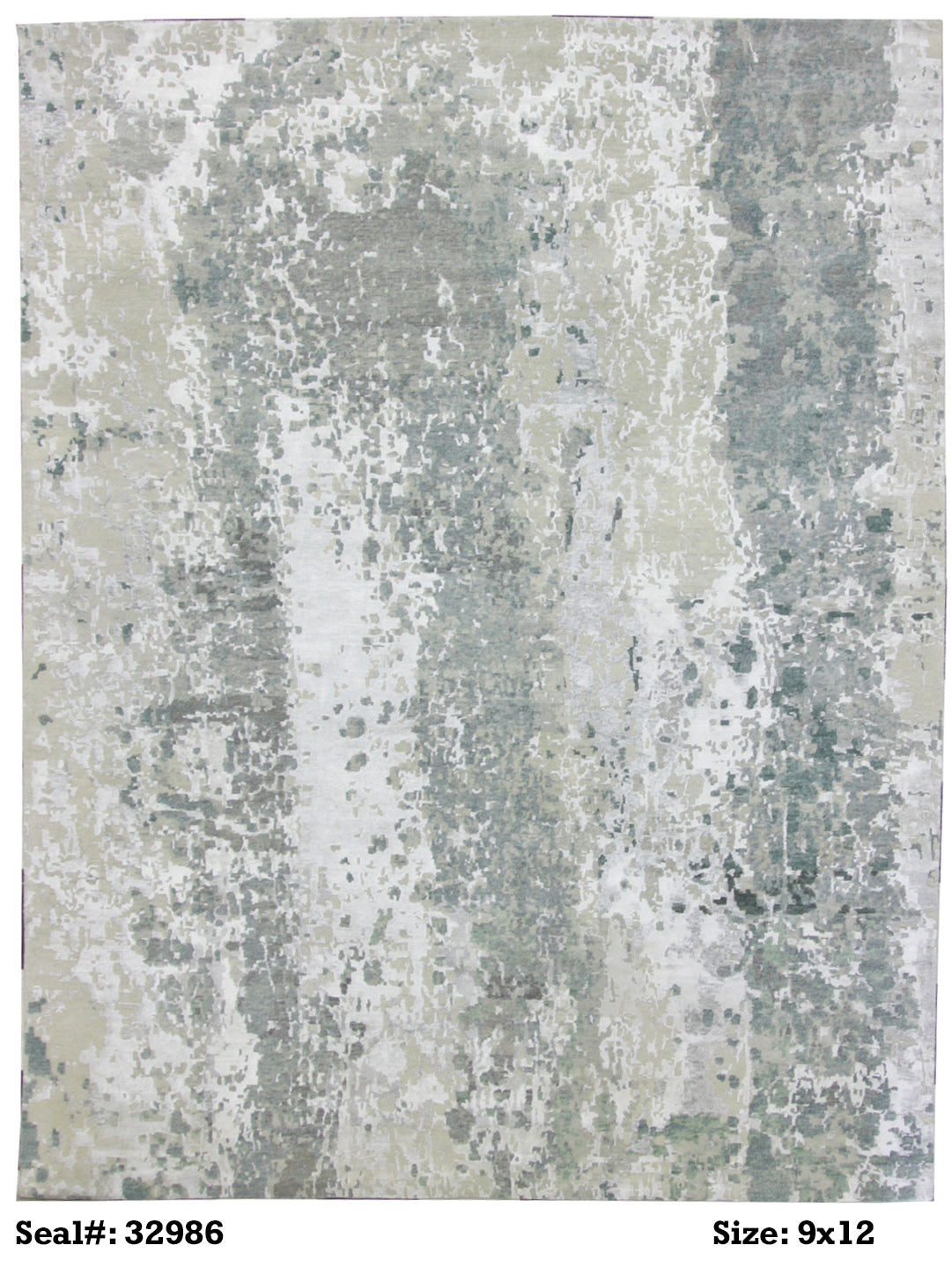 Modern Silver RN-141WH 9x12 Hand Knotted Area Rug from India