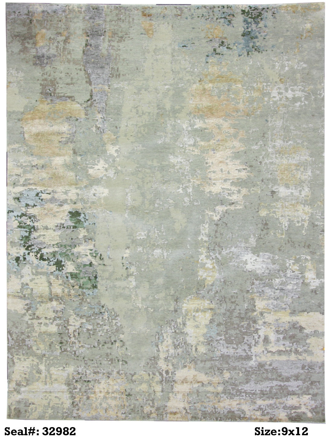 Modern Grey AE-01WH 9x12 Hand Knotted Area Rug from India