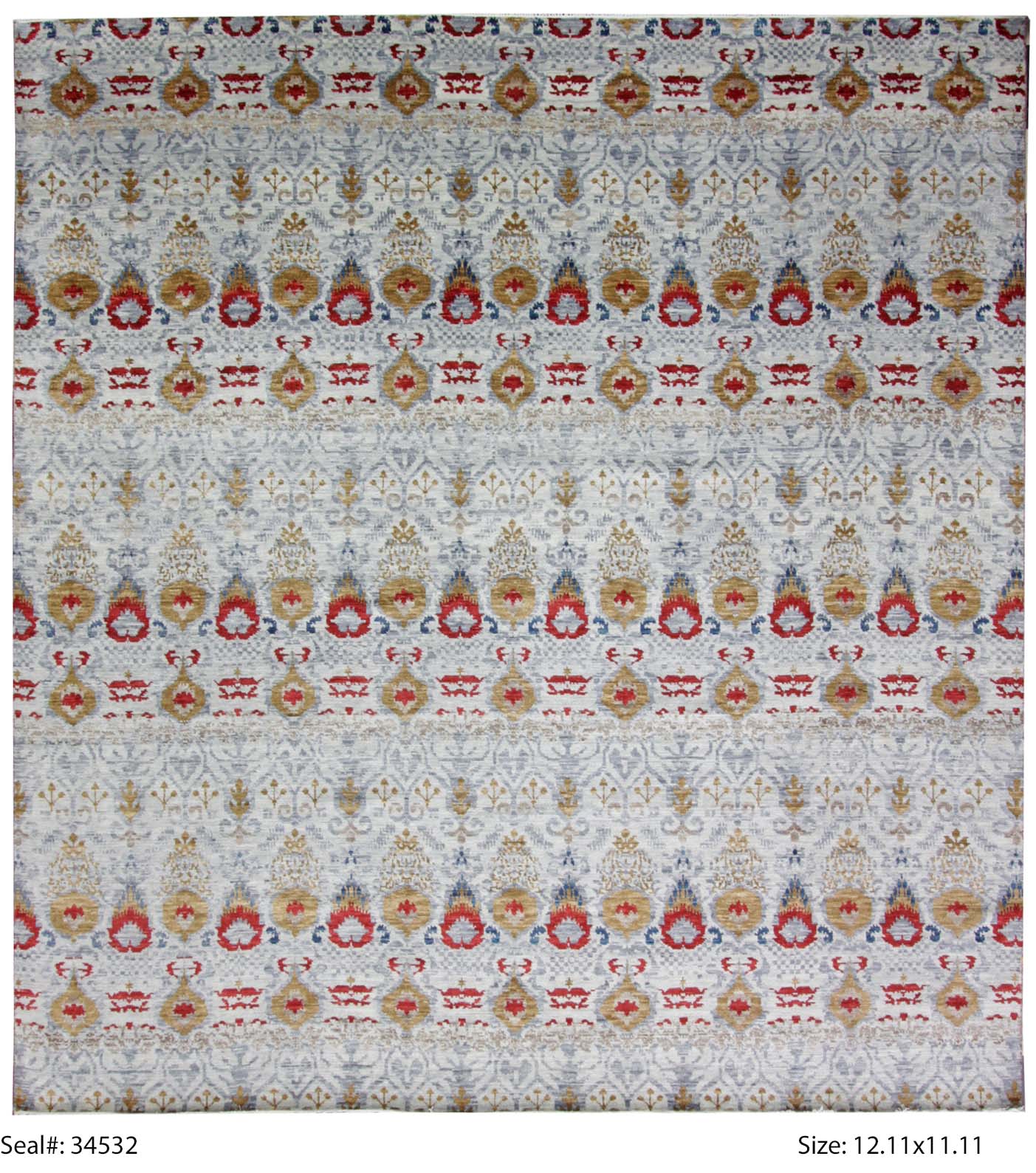 Modern Grey S01 Oversize Square Hand Knotted Area Rug from India