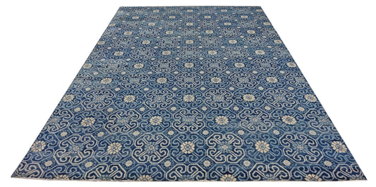Modern Dblue GC-54 10x14 Hand Knotted Area Rug from India