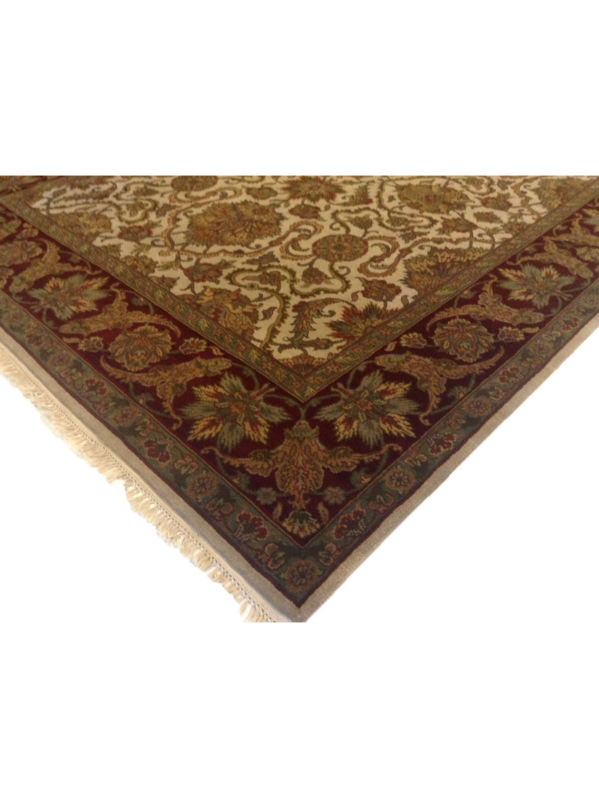 Traditional Ivory ASSORTED 8x10 Hand Knotted Area Rug from India