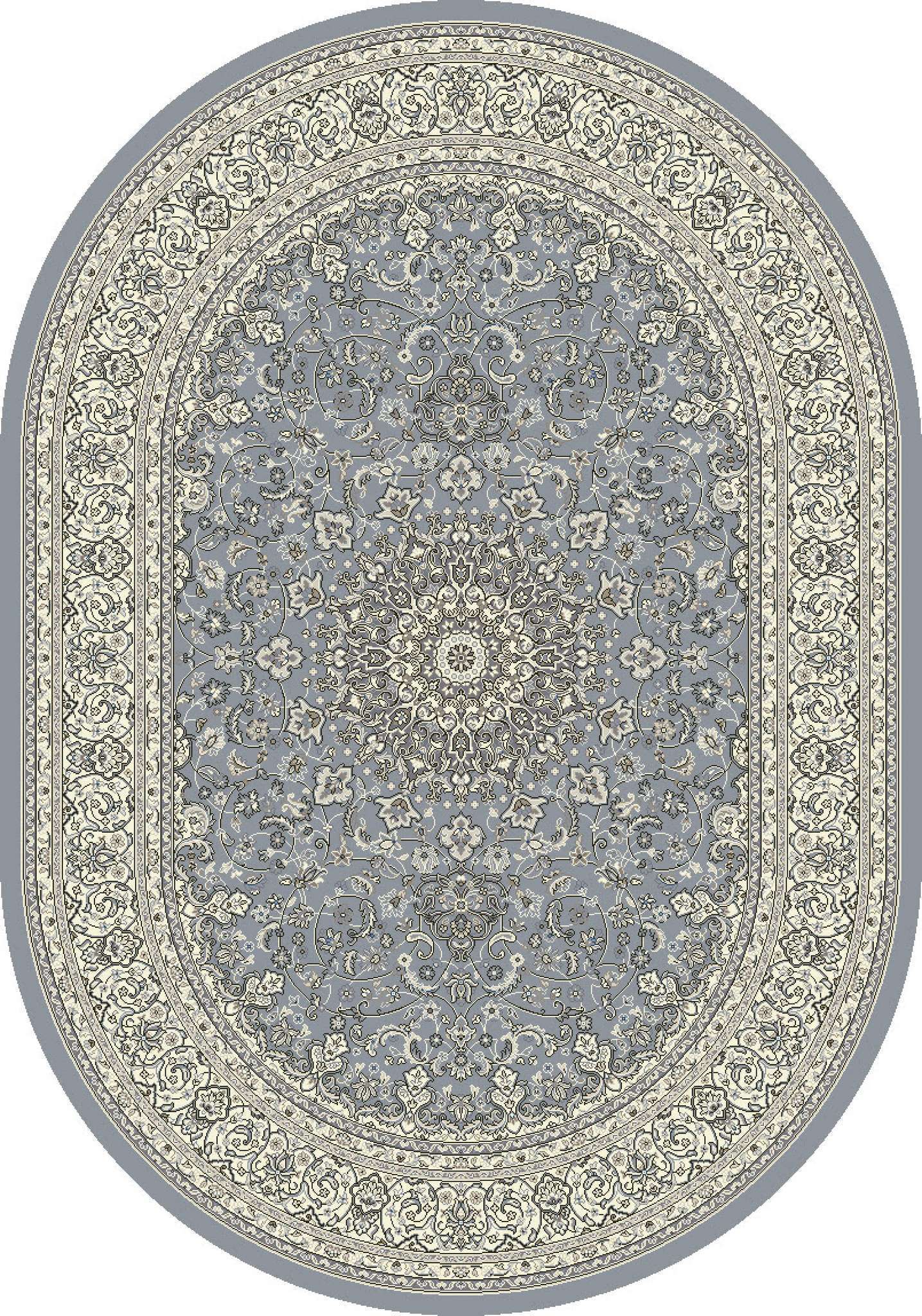Dynamic Ancient Garden 57119 Steel Blue-Cream Area Rug Collection