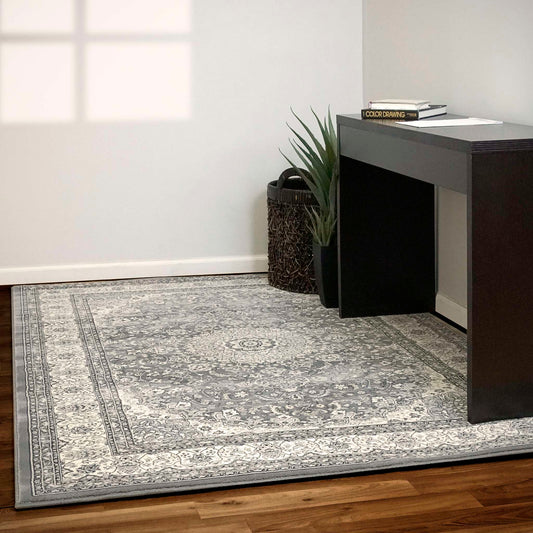 Dynamic Ancient Garden 57119 Grey-Cream Area Rug Collection