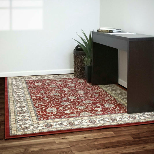 Dynamic Ancient Garden 57120 Red-Ivory Area Rug Collection