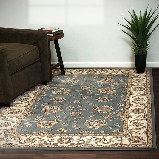 Dynamic Ancient Garden 57365 Lt.Blue-Ivory Area Rug Collection