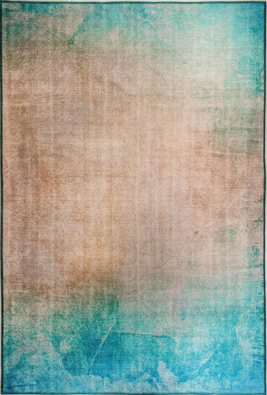 Dynamic Illusion 8874 Turquoise-Beige Area Rug Collection