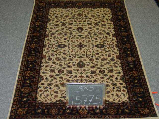Traditional Beige 322 3x5 Hand Knotted Area Rug from India