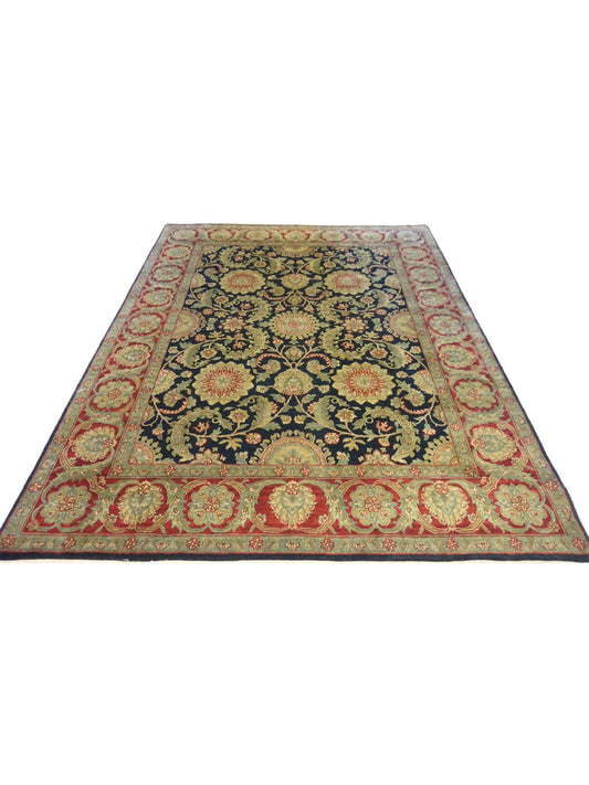Traditional Black SK-992 8x10 Hand Knotted Area Rug from India