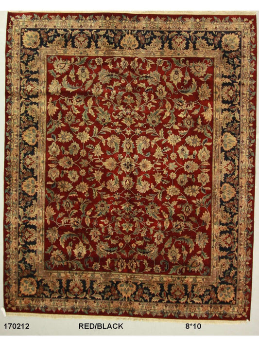 Traditional Red SK 8x10 Hand Knotted Area Rug from India