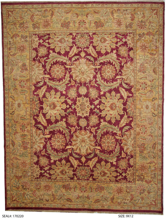Traditional Red SK 8x11 Hand Knotted Area Rug from India