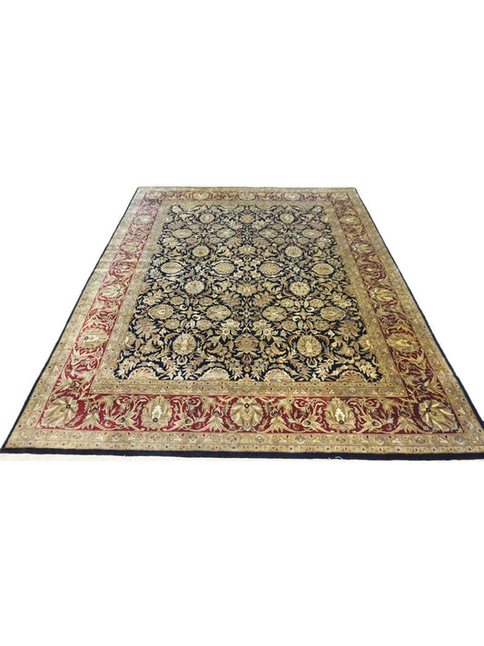 Traditional Black BC-504 8x10 Hand Knotted Area Rug from India