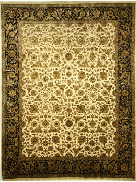 Traditional Ivory CE4001A 9x12 Hand Knotted Area Rug from India