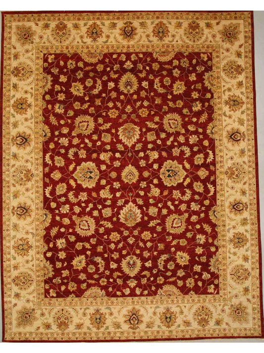 Traditional Red A-129 12x15 Hand Knotted Area Rug from India