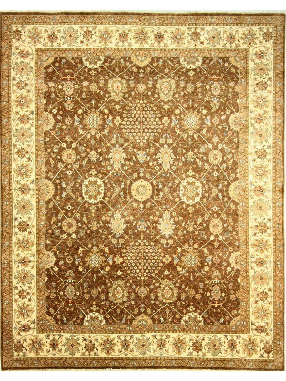 Traditional Brown GCH-18D 8x10 Hand Knotted Area Rug from India