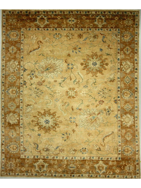 Traditional L.Gold ZL-8 8x10 Hand Knotted Area Rug from India