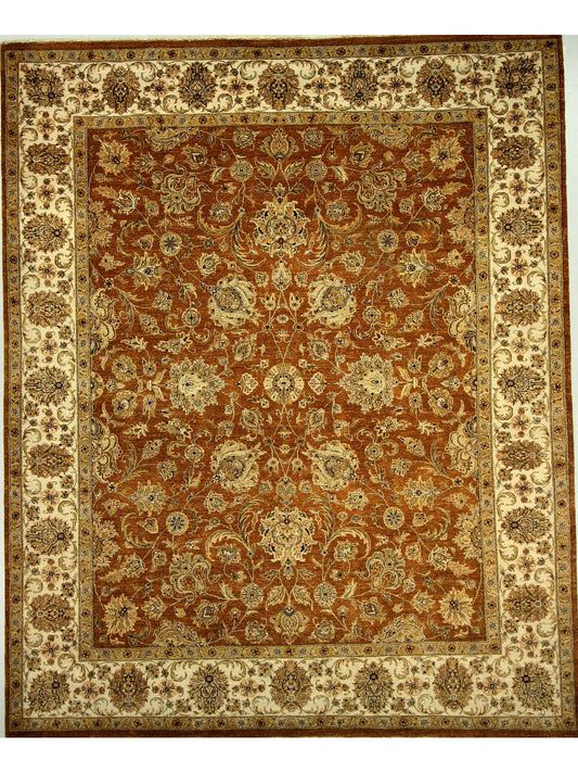 Traditional Rust CE-7018 8x10 Hand Knotted Area Rug from India