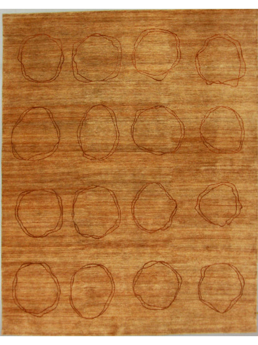Modern L.Brown 5578 9x12 Hand Knotted Area Rug from Nepal