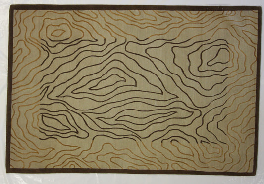 Modern Beige YCE-26 4x6 Hand Knotted Area Rug from Nepal