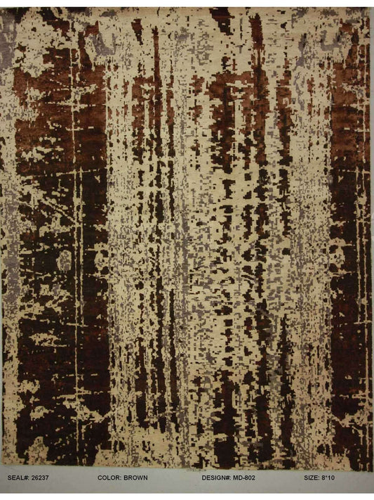 Modern Beige MD-802 8x10 Hand Knotted Area Rug from India