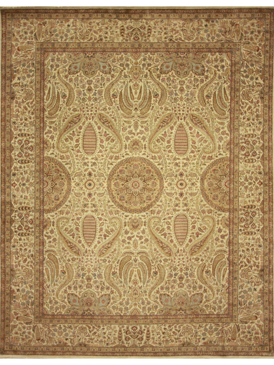Traditional Ivory HJT-3 8x10 Hand Knotted Area Rug from India