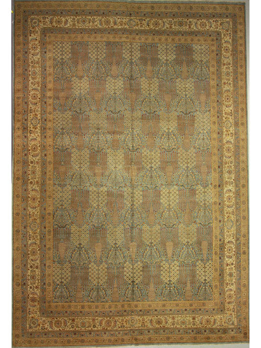 Traditional L.Blue HJT-21D 10x14 Hand Knotted Area Rug from India