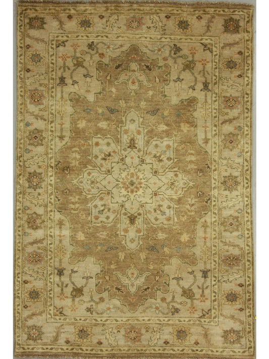 Traditional Brown SP-34 4x6 Hand Knotted Area Rug from India