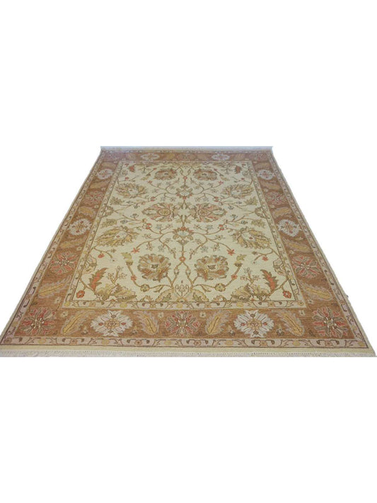 Traditional Beige KASHAN 8x10 Flat Weave Area Rug from India