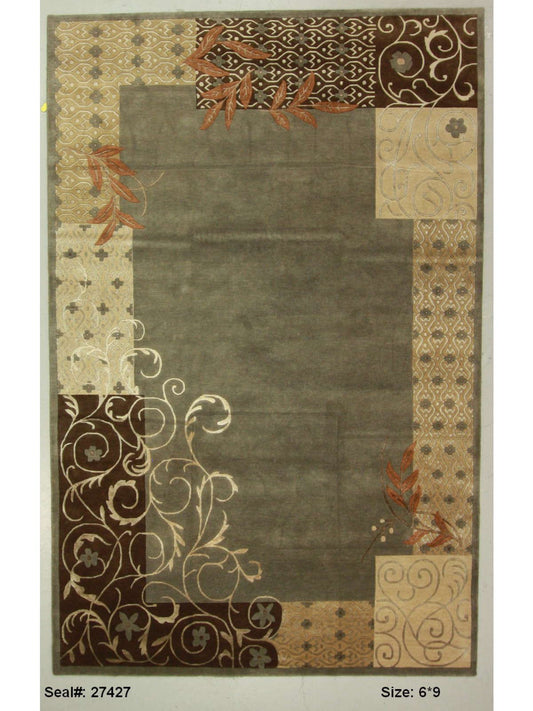 Modern Multi 60 6x9 Hand Knotted Area Rug from India