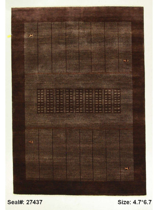 Traditional Chocolate 578 5x7 Hand Knotted Area Rug from India