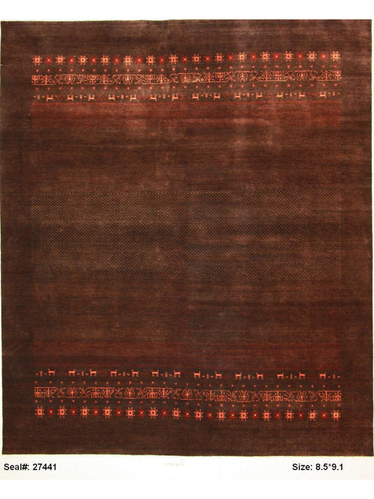 Traditional Chocolate 577 8x10 Hand Knotted Area Rug from India