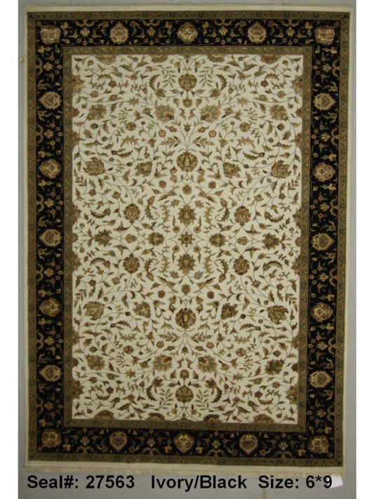 Traditional Beige BC-02 6x9 Hand Knotted Area Rug from India
