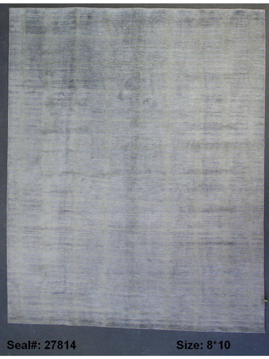Traditional Silver SAMPLE 8x10 Flat Weave Area Rug from India