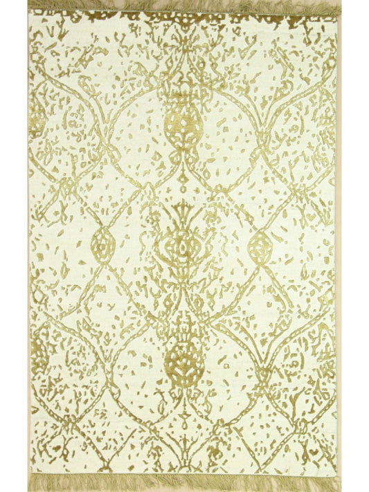 Traditional Beige BD-AO 4x6 Hand Knotted Area Rug from India