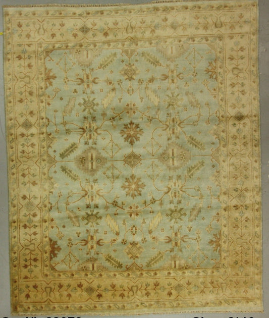 Traditional L.Green OUSHAK 9x12 Hand Knotted Area Rug from India