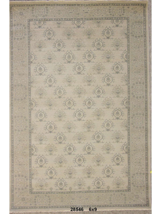 Traditional Sand MM-58331 6x9 Hand Knotted Area Rug from India