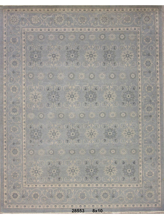 Traditional Grey PD-11 8x10 Hand Knotted Area Rug from India