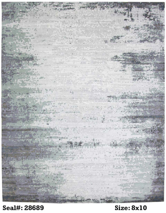 Modern Mix L3170 8x10 Hand Knotted Area Rug from India
