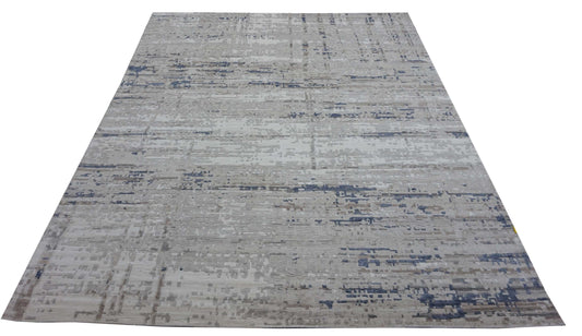 Modern Beige AJ-1 8x10 Hand Knotted Area Rug from India