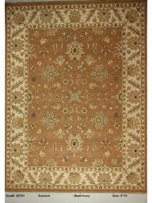 Traditional Lt.Blue 709 8x10 Flat Weave Area Rug from India