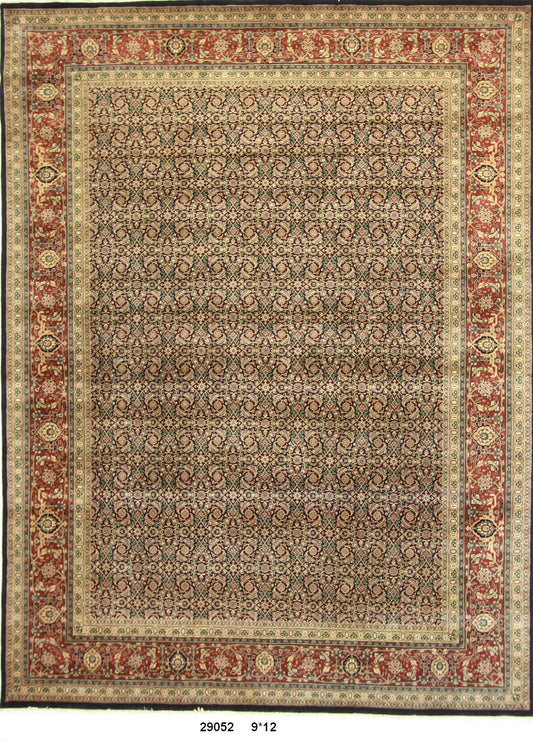 Traditional Navy HERATI 9x12 Hand Knotted Area Rug from India