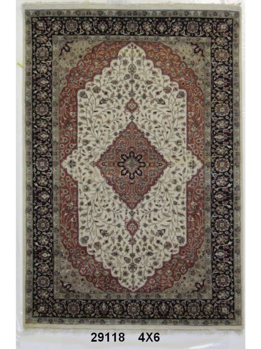 Traditional Beige BC-517 4x6 Flat Weave Area Rug from Afghanistan
