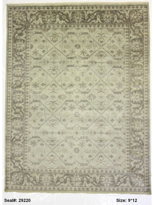 Traditional Grey SE-45 9x12 Hand Knotted Area Rug from India