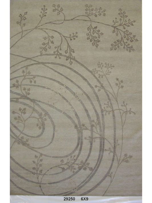 Modern Beige 2710 6x9 Hand Knotted Area Rug from India